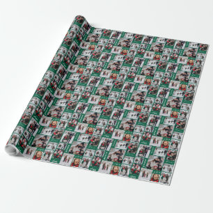 Papel de embrulho de colagem de fotos de Natal ver