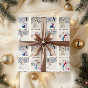 Papel de embrulho de colagem de fotos Feliz Natal