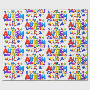 Papel de embrulho de conscientização sobre autismo