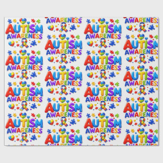 Papel de embrulho de conscientização sobre autismo