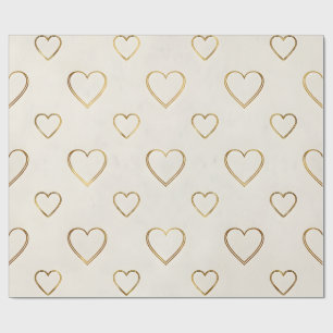 Papel de embrulho de coração cor dourada