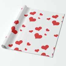 Papel de embrulho de corações vermelhos