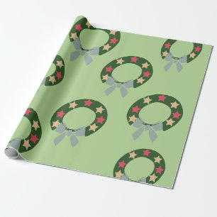 Papel de embrulho de coroa de Natal