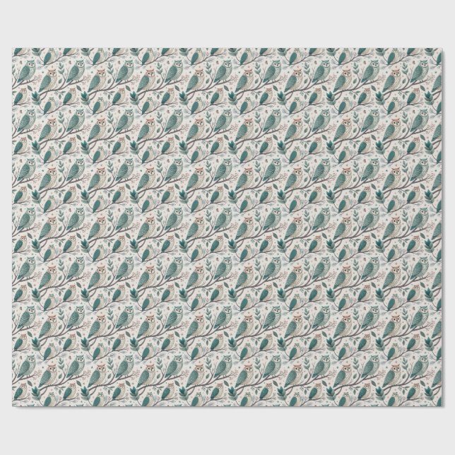 Papel de embrulho de coruja | Papel de presente de (Aberto)