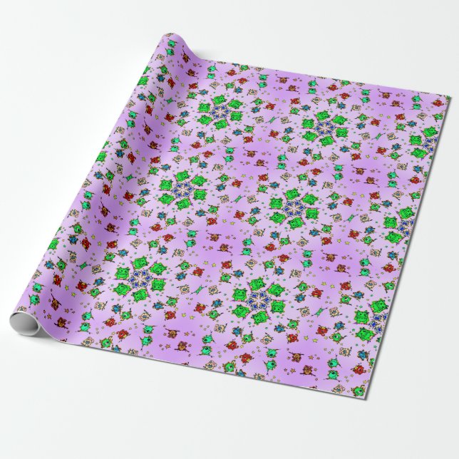papel de embrulho de desenho de monstro (Desenrolado)