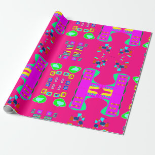 papel de embrulho de design de vários padrões, cor