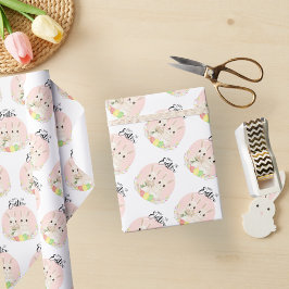 Papel de embrulho de dois coelhos de Páscoa