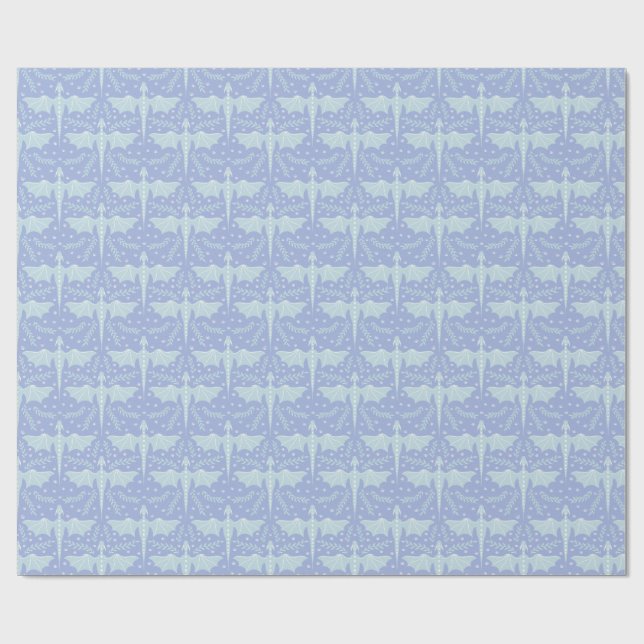 Papel de embrulho de dragão botânico de fantasia (Aberto)