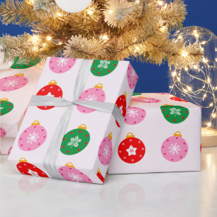 Papel de embrulho de enfeite de Natal fofo