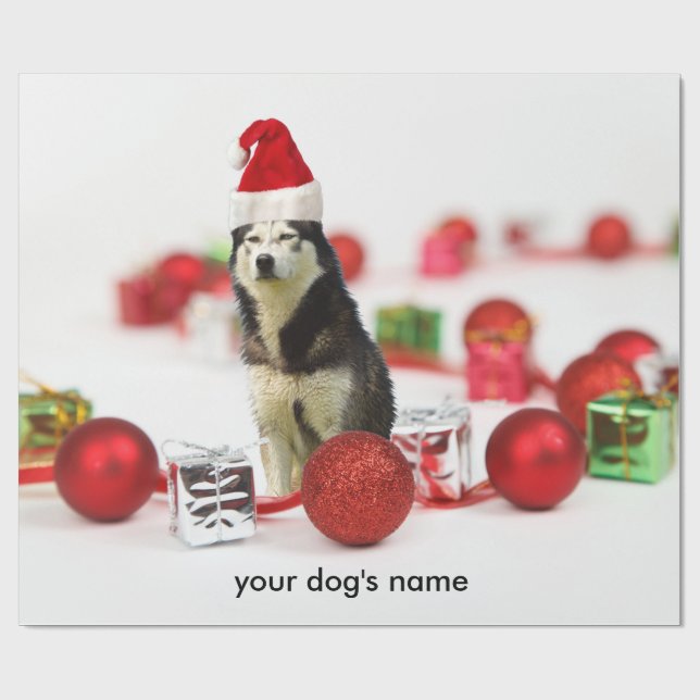 Papel de embrulho de Enfeites de natal Siberian Hu (Aberto)