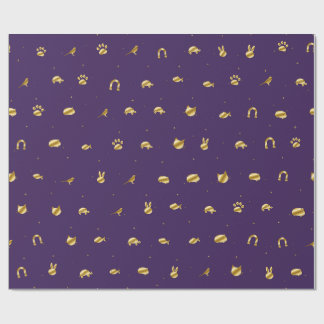 Papel de embrulho de estimação roxo ametista e dou