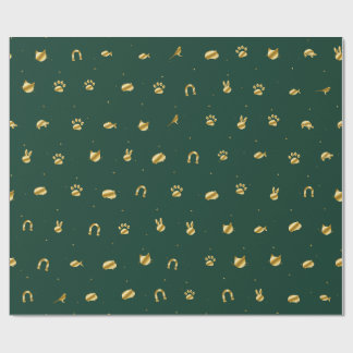 Papel de embrulho de estimação verde esmeralda e d