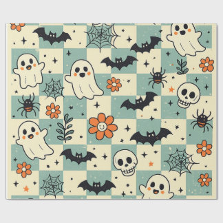 Papel de embrulho de fantasmas fofos de Halloween