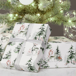 Papel de embrulho de férias de floresta de inverno