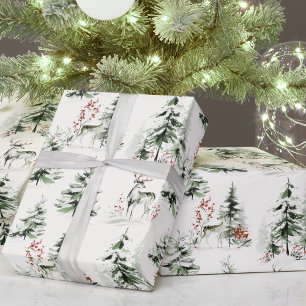 Papel de embrulho de férias de floresta de inverno