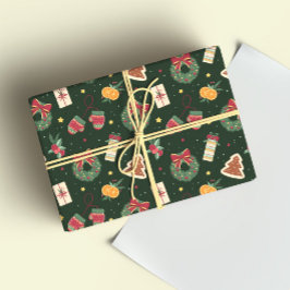 Papel de embrulho de férias de inverno fofo  