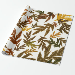Papel de embrulho de festa de folhas rústicas de o