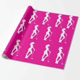 Papel de Embrulho de Festa de Golfe Cor-de-Rosa pa