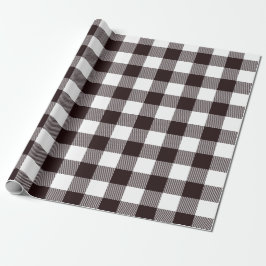 Papel de embrulho de flanela xadrez preto e branco