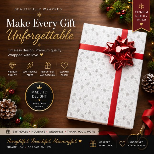 Papel de embrulho de floco de neve personalizado (Criador carregado)