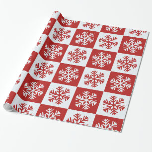 Papel de embrulho de floco de neve xadrez branco v