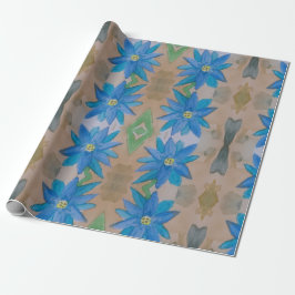 Papel de embrulho de flor azul