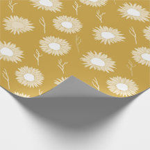Papel de embrulho de flor de cabeça de girassol