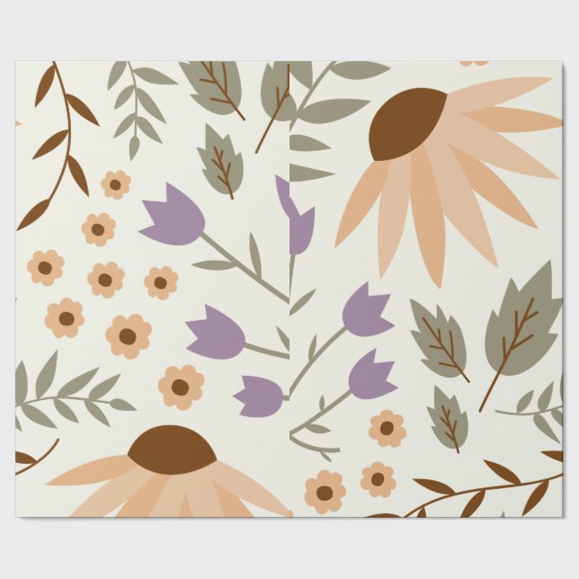 Papel de embrulho de flor natural (Barra)