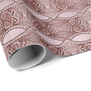 Papel de embrulho de flor rosa