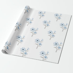 Papel de embrulho de flores azuis
