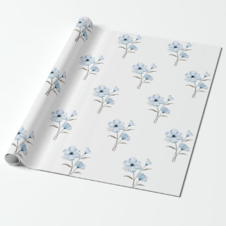 Papel de embrulho de flores azuis