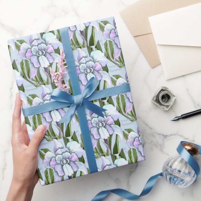 Papel de embrulho de flores de esmeraldo (Presentear)