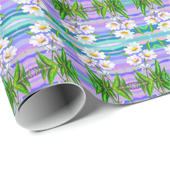 Papel de embrulho de flores de margarida Margarida (Ponta do rolo)