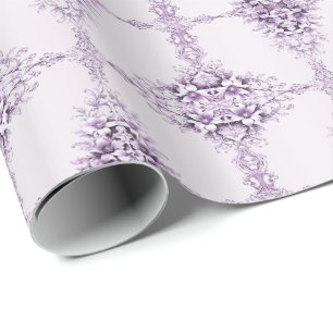 Papel de Embrulho de Flores Roxas Elegantes