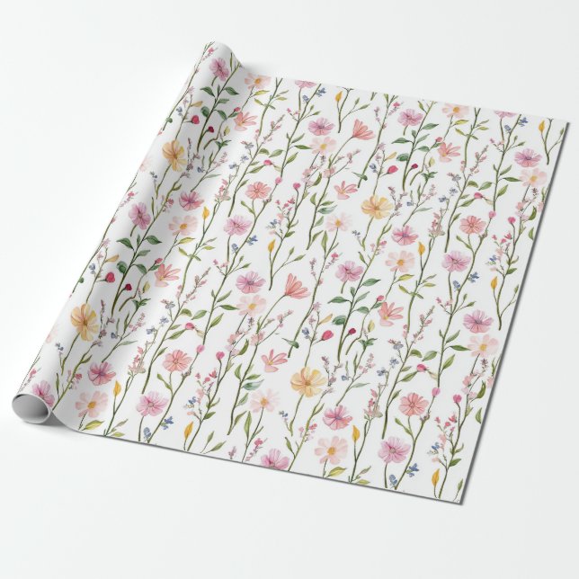 Papel de embrulho de flores silvestres da primaver (Desenrolado)