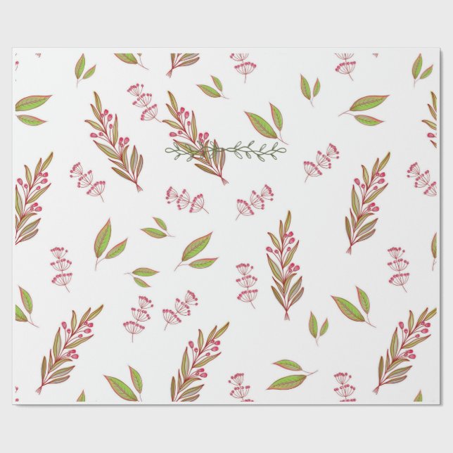 Papel de embrulho de flores silvestres projetado (Aberto)