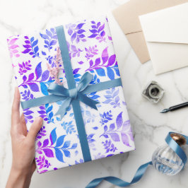 Papel de embrulho de folha de aquarela ombre azul