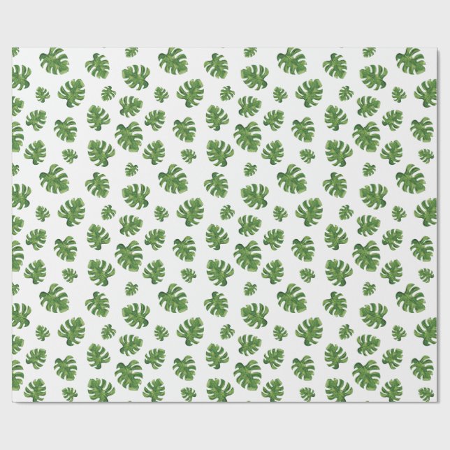 Papel de embrulho de folha de Monstera 76 cm x 1,8 (Aberto)