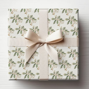 Papel de Embrulho de Folhagem Elegante