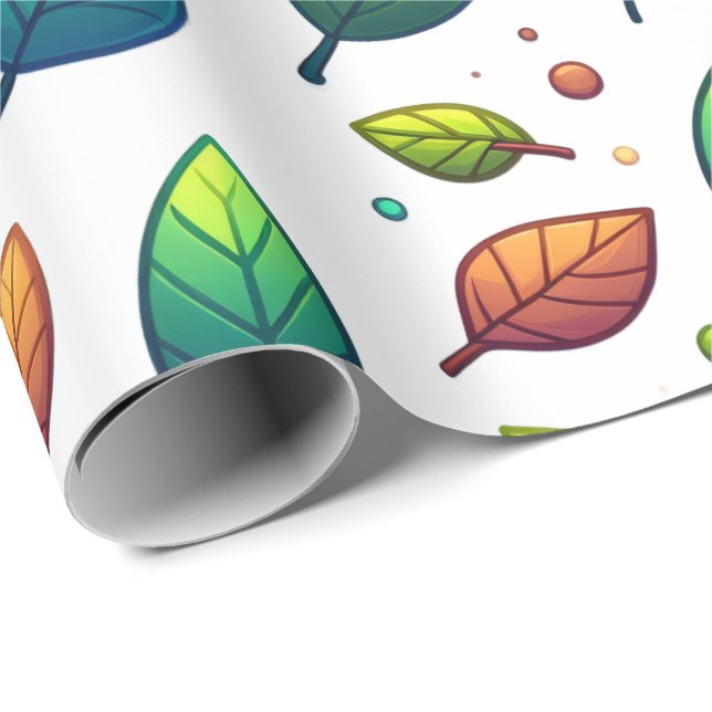Papel de embrulho de folhas coloridas (Ponta do rolo)
