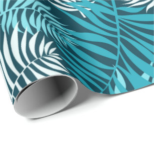 Papel de embrulho de folhas de palmeira azul verde