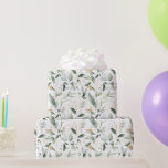 Papel de embrulho de folhas douradas de folhagem v<br><div class="desc">Este design apresenta uma ilustração de aquarela de folhagem verde e folhas douradas. Você pode usar este Papel de embrulho para presente para qualquer ocasião -- Chás de bebê, Casamento, Chá de noiva, Aniversário, decorações de festa.</div>