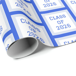 Papel de Embrulho de Formatura Azul e Branco 2026