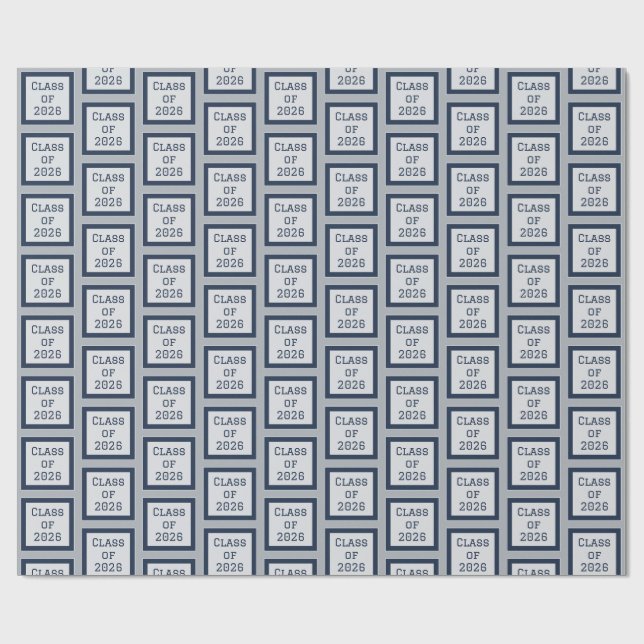 Papel de Embrulho de Formatura Azul e Cinza 2026 (Aberto)