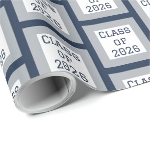 Papel de Embrulho de Formatura Azul e Cinza   2026