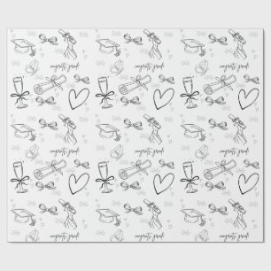 Papel de embrulho de formatura com arte de linha m