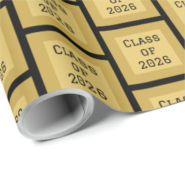 Papel de Embrulho de Formatura Preto e Dourado | 2
