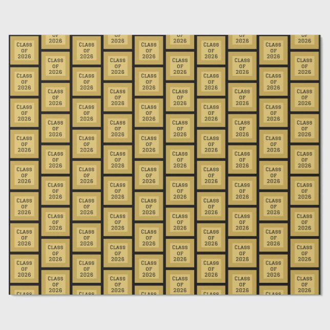 Papel de Embrulho de Formatura Preto e Dourado | 2 (Aberto)