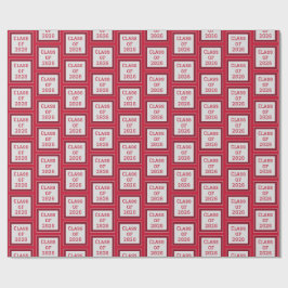 Papel de Embrulho de Formatura Vermelho Branco e C