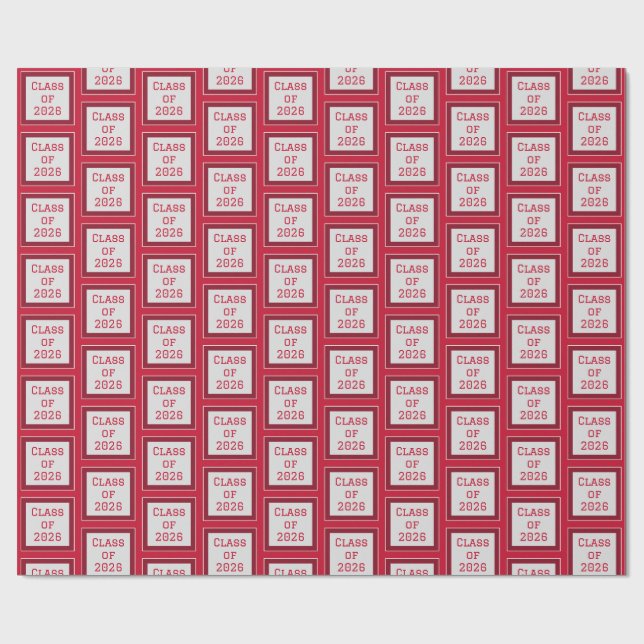 Papel de Embrulho de Formatura Vermelho Branco e C (Aberto)